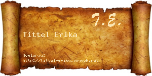 Tittel Erika névjegykártya